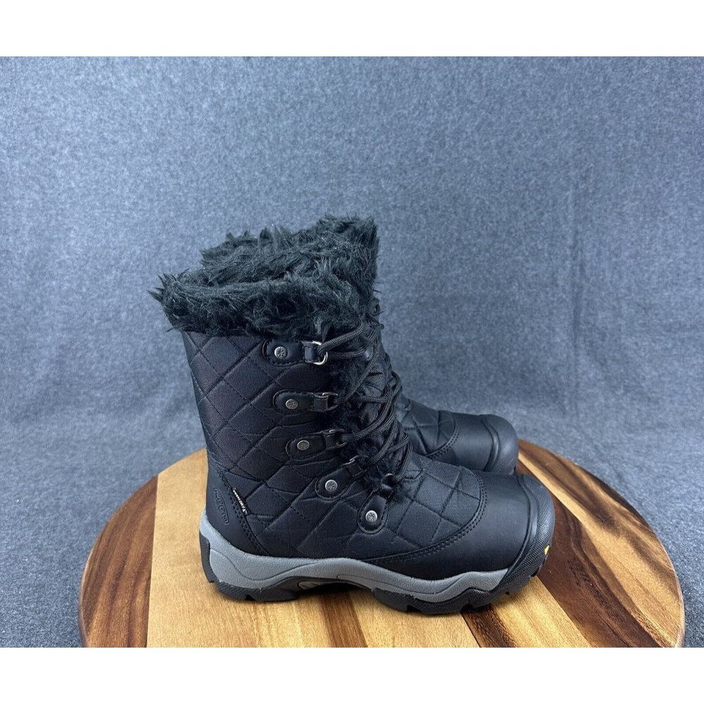 Womens 6.5 Keen Sunriver Mid-Calf Black Winter Boots #1007893 With Keen Dry Tech